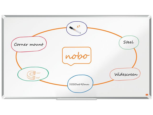 Whiteboard NOBO premium stål 55'